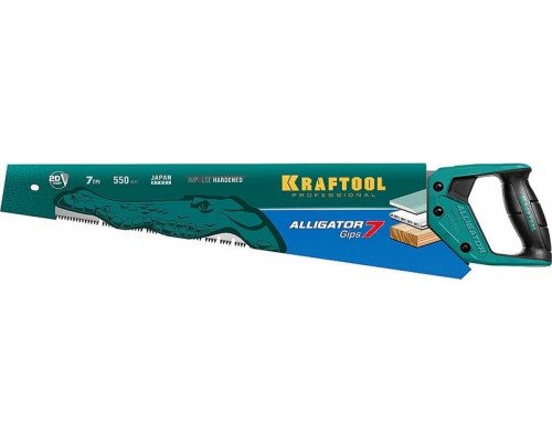 Ножовка по пенобетону KRAFTOOL Alligator GIPS для гипса 550 мм, 7 tpi