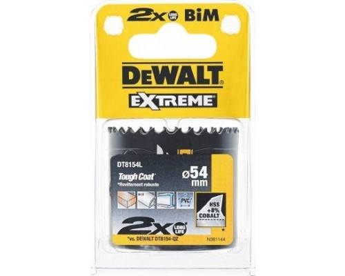 Коронка биметаллическая DeWALT COBALT 54 мм DT8154L-QZ DT8154L-QZ