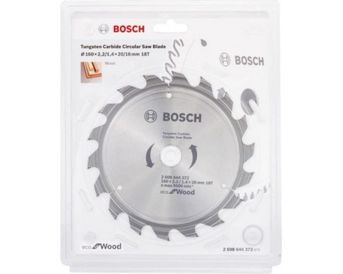 Пильный диск по дереву BOSCH ECO WOOD 160x20/16-18T 2608644372