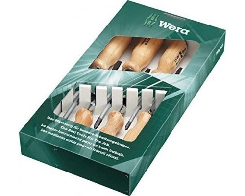 Набор отверток с деревянной ручкой WERA 930/935/6 SATZ 6TLG. WE-018251 WE-018251