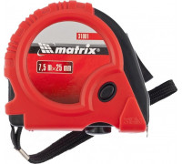 Рулетка MATRIX 7,5 мх25 мм rubber, обрезиненный корпус 31001
