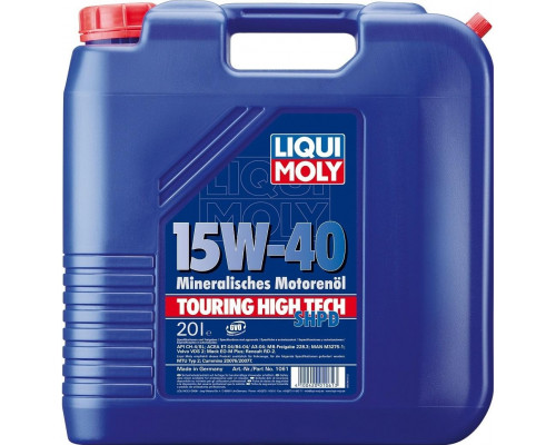 Масло моторное LIQUI MOLY SAE15W40 Touring High Tech SHPD-Motoroil 20 л 1061 1061