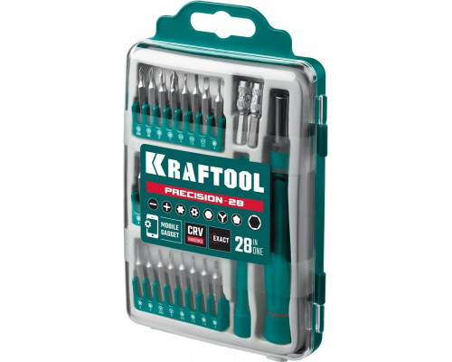 Отвертка с битами KRAFTOOL Precision-28 для точных работ 28 предм. 25677