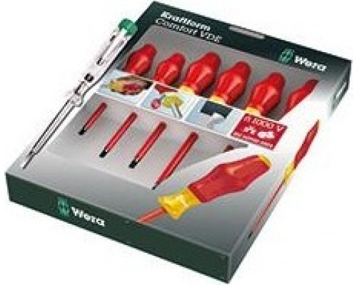 Набор отверток диэлектрических WERA Kraftform Comfort WE-031576 1160i/1165i/7 SATZ 6TLG/6 PCS WE-031576