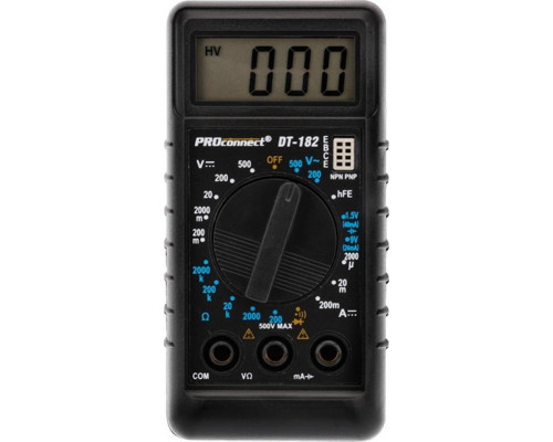 Мультиметр цифровой Proconnect М-182 портативный 13-3014
