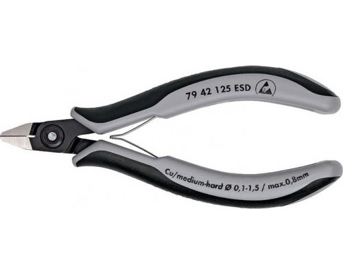Бокорезы для электроники прецизионные KNIPEX 7942125ESD, 125 мм