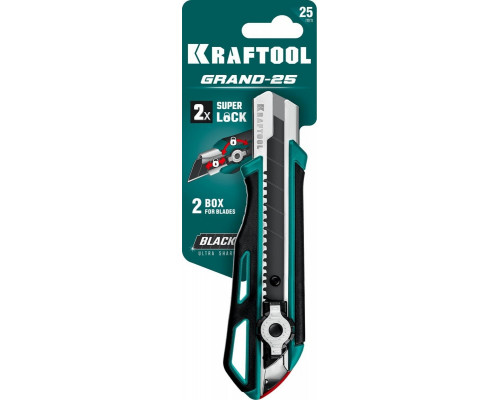 Нож строительный KRAFTOOL GRAND-25 с двойным фиксатором, 25 мм