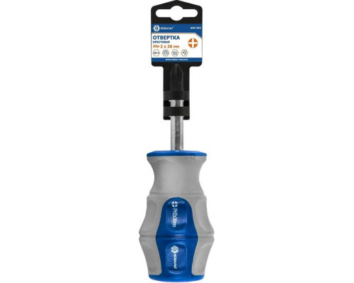Отвертка крестовая Кобальт 646-393 ultra grip ph-2х38 мм cr-v, двухкомпонентная рукоя