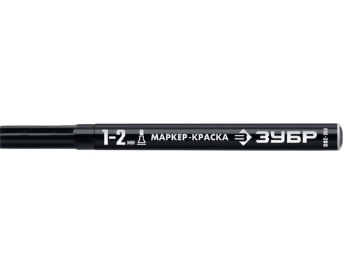 Маркер ЗУБР ПРОФЕССИОНАЛ мк-200 черный, круглый наконечник 1-2 мм 06326-2