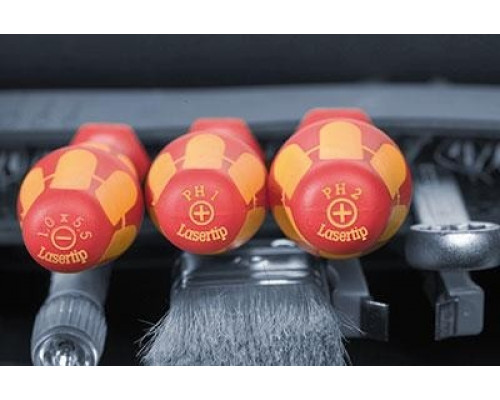 Отвертка диэлектрическая WERA Kraftform Plus 100 VDE 1000 V 168i # 2 х 100 мм WE-004781 WE-004781