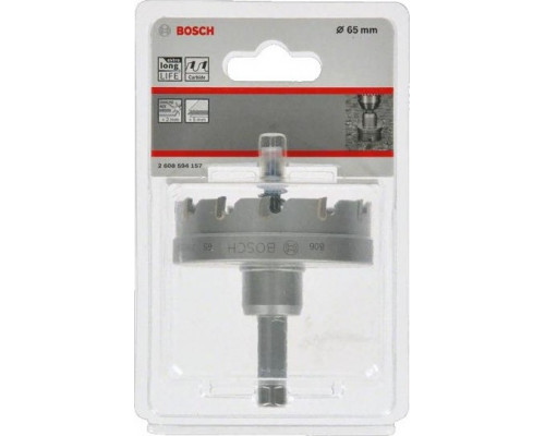 Коронка биметаллическая BOSCH Precision for Sheet Metal твердосплав 65 мм с напайками 2608594157