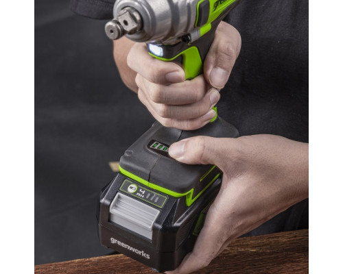 Гайковерт аккумуляторный GREENWORKS GD24IW400 ударный, 24V, АКБ 5Ач и ЗУ 3802907CUG