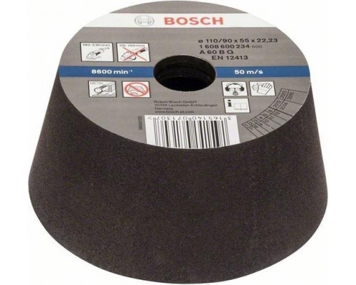 Чашка конусная шлифовальная по металлу BOSCH 110х90х55 М14; P 60 1608600234
