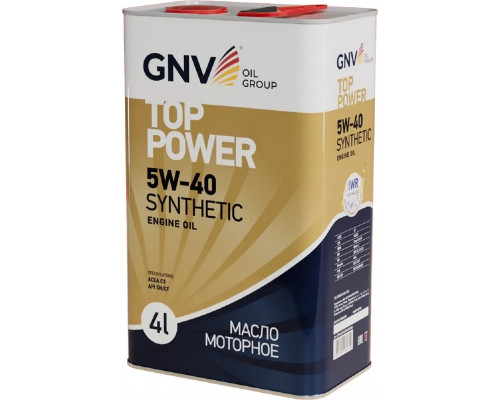 Масло моторное GNV Top Power 5W40 Synthetic 4 л (металл. канистра) GTP1011872019510540004