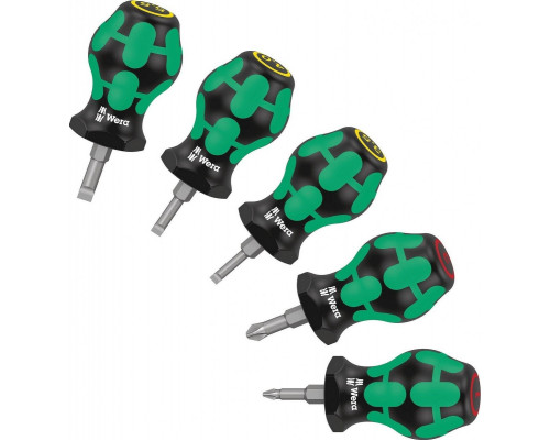 Набор отверток WERA 05008870001 stubby set 1 kraftform коротких 5 пр. WE-008870