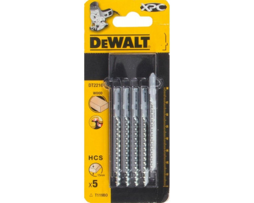 Пилки по дереву DeWALT XPC T119BO 82х54х2.0х15мм (5 шт) DT2216-QZ DT2216-QZ