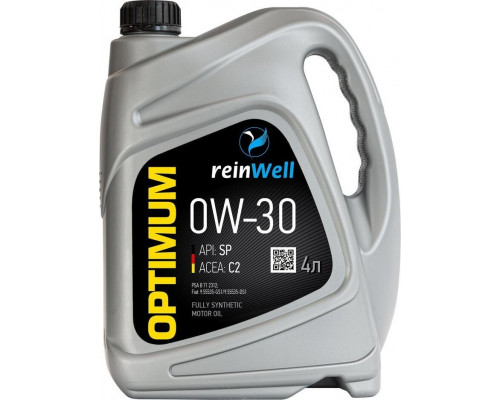 Масло моторное REINWELL 0W30 API SP, ACEA C2 4 л синтетическое 4952 / 11862