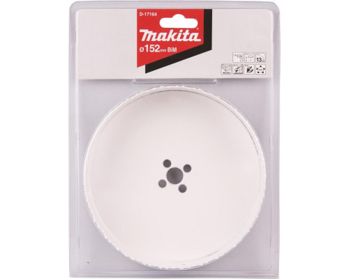 Коронка биметаллическая MAKITA D-17164 152мм