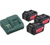 Набор аккумуляторов и зарядное устройство METABO 18V Basic-Set 5,2 3х5.2 Ач 685048000