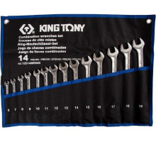 Набор комбинированных ключей KING TONY 6-19 мм чехол из теторона, 14 предметов 12D14MRN05