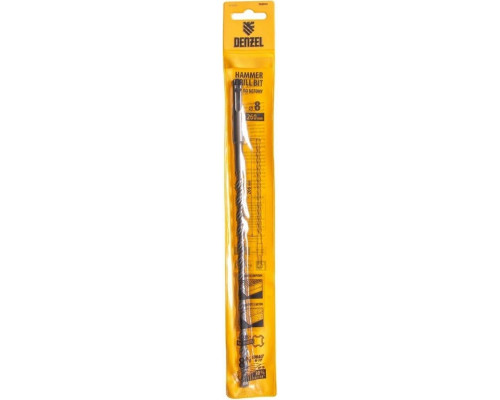 Бур SDS-plus Denzel Cobalt W-tip, 8x260 мм по бетону, двойная спираль 705014