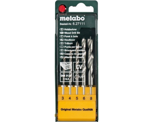 Набор сверл по дереву METABO 5 шт. 6-гр хвостовик 627111000 627111000