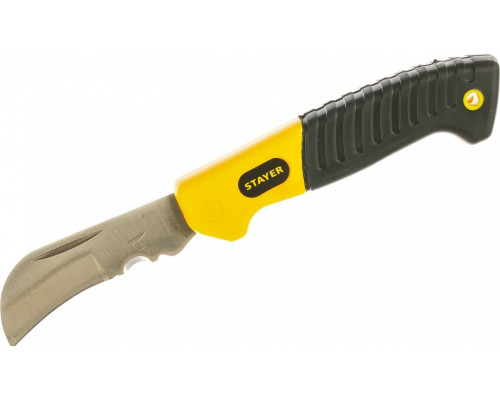 Нож монтерский складной STAYER SK profe 45409 с изогнутым лезвием
