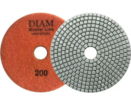 Алмазная тарелка на липучке DIAM АГШК 125*2,5 №200 Master Line Universal (сухая/мокрая) 000645