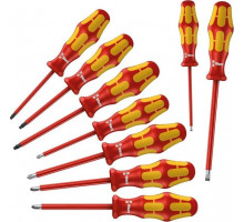 Набор отверток диэлектрических WERA Kraftform Plus Serie 100 160 i/162 i/167 i 9 предметов WE-133355 WE-133355