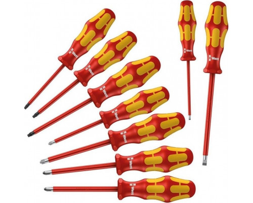 Набор отверток диэлектрических WERA Kraftform Plus Serie 100 160 i/162 i/167 i 9 предметов WE-133355 WE-133355