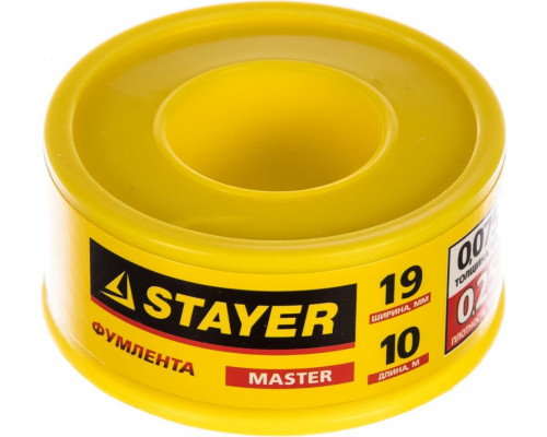 Фум лента STAYER MASTER плотность 0,25 г/см3, 0,075ммх19ммх10м 12360-19-025