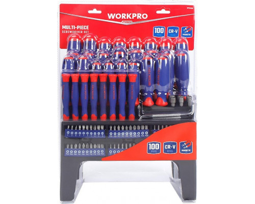 Набор отверток WORKPRO WP200507 с битами 100шт с подставкой
