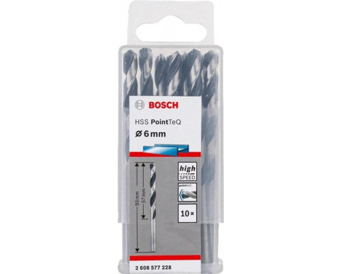 Сверло по металлу BOSCH HSS PointTeQ 6 мм 10шт 2608577228