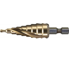 Сверло ступенчатое по металлу MAKITA D-40179 ступенчатое hss-tin с спиральным желобком, 4-12, 1