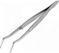 Пинцет REXANT 12-0358 изогнутый, узкий, фиксатор, рифленый 160 мм