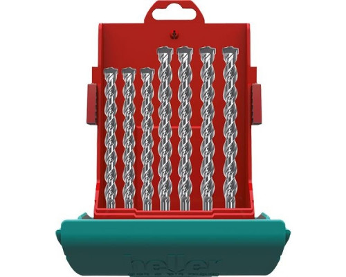 Набор буров HELLER по бетону sds-plus bionic pro: 5, 6, 8x110 мм + 6, 8, 10, 12x160 мм (7 пр.) TD16315