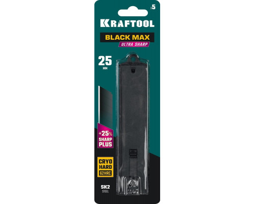 Лезвие для ножа KRAFTOOL BLACK MAX 25 мм, 5 шт. 09602-25-S5