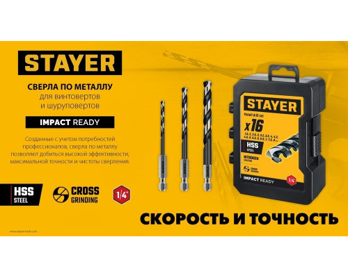 Сверло по металлу STAYER НЕХ-1/4