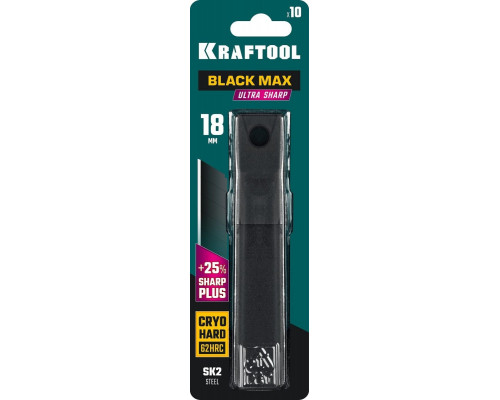 Лезвие для ножа KRAFTOOL BLACK MAX 18 мм, 10 шт. 09602-18-S10