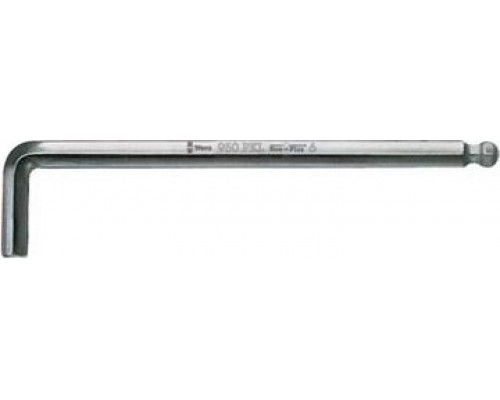 Ключ шестигранный WERA L-образный хромированный со сферической головкой 950 PKL SW 2.0 мм