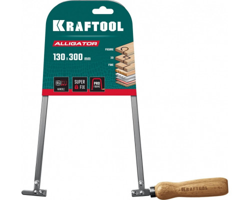Ножовка по дереву KRAFTOOL Aligator хромир., 130x300 мм 15260