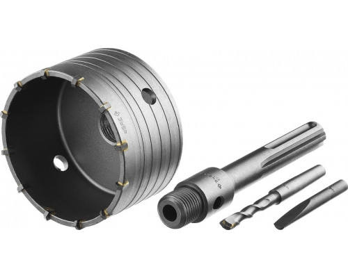 Коронка буровая ЗУБР ПРОФЕССИОНАЛ по бетону с державкой sds-max, 100 мм 2918-100