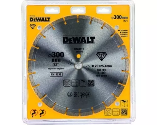 Алмазный диск универсальный DeWALT 300 х 25.4 мм DT40212-QZ Алмазный диск универсальный DeWALT 300 х 25.4 мм DT40212-QZ