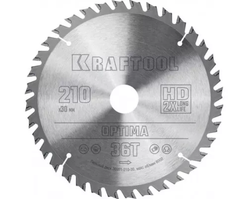 Пильный диск по дереву KRAFTOOL 36951-210-30 Optima 210х30мм 36T Пильный диск по дереву KRAFTOOL 36951-210-30 Optima 210х30мм 36T