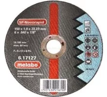 Диск отрезной по нержавеющей стали METABO 150x1,0x22,23 мм SP-Novorapid RU 617164000