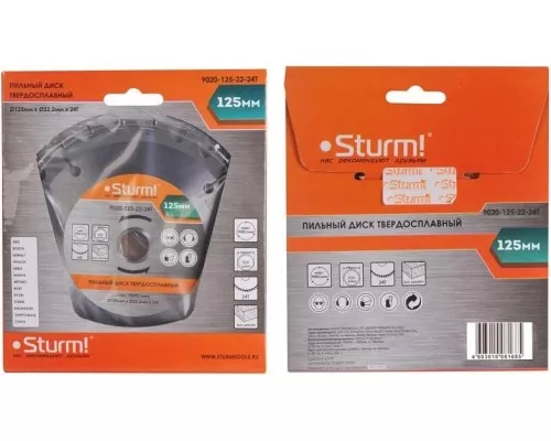 Пильный диск по дереву STURM 9020-125-22-24T 125x22x24 зуба Пильный диск по дереву STURM 9020-125-22-24T 125x22x24 зуба