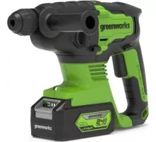 Перфоратор аккумуляторный GREENWORKS GD24SDS2K4 бесщеточный 3803007UB