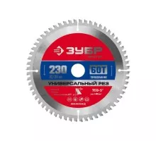 Пильный диск по алюминию ЗУБР Универсальный рез 230x32/30мм 60т 36916-230-32-60_z01
