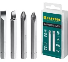Набор бит KRAFTOOL для ударной отвертки 75 мм 4 шт. 25552