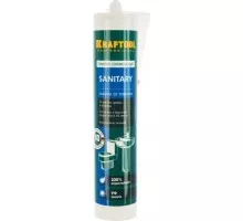 Герметик силиконовый KRAFTOOL Sanitary 300 мл санитарный, прозрачный 41255-2